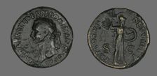 Sestertius (Coin) Portraying Emperor Domitian, 81. Creator: Unknown