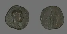 Sestertius (Coin) Portraying Emperor Gordianus, 238-244. Creator: Unknown