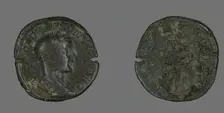 Sestertius (Coin) Portraying Emperor Gordianus, 238-244. Creator: Unknown