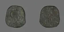 Sestertius (Coin) Portraying Emperor Gordianus, 238-244. Creator: Unknown