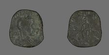 Sestertius (Coin) Portraying Emperor Gordianus, 238-244. Creator: Unknown