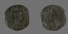 Sestertius (Coin) Portraying Emperor Gordianus, 238-244. Creator: Unknown