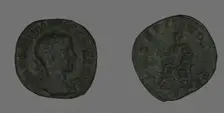 Sestertius (Coin) Portraying Emperor Gordianus, 238-244. Creator: Unknown