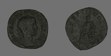 Sestertius (Coin) Portraying Emperor Gordianus, 238-244. Creator: Unknown
