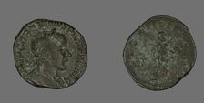 Sestertius (Coin) Portraying Emperor Gordianus, 238-244. Creator: Unknown