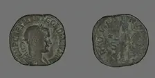 Sestertius (Coin) Portraying Emperor Gordianus, 238-244. Creator: Unknown