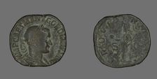 Sestertius (Coin) Portraying Emperor Gordianus, 238-244. Creator: Unknown
