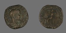 Sestertius (Coin) Portraying Emperor Gordianus, 238-244. Creator: Unknown