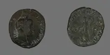 Sestertius (Coin) Portraying Emperor Gordianus, 238-244. Creator: Unknown