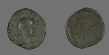 Sestertius (Coin) Portraying Emperor Gordianus, 238-244. Creator: Unknown
