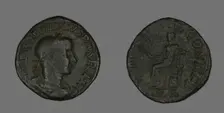 Sestertius (Coin) Portraying Emperor Gordianus, 238. Creator: Unknown