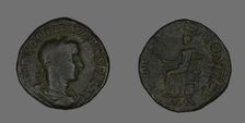 Sestertius (Coin) Portraying Emperor Gordianus, 238. Creator: Unknown