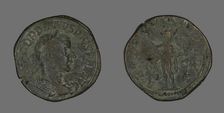 Sestertius (Coin) Portraying Emperor Gordianus, 241. Creator: Unknown