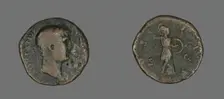Sestertius (Coin) Portraying Emperor Hadrian, 117-138. Creator: Unknown
