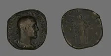 Sestertius (Coin) Portraying Emperor Maximinus, 235-236. Creator: Unknown