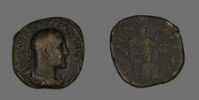 Sestertius (Coin) Portraying Emperor Maximinus, 235-236. Creator: Unknown