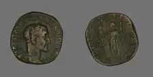 Sestertius (Coin) Portraying Emperor Maximinus, 235-236. Creator: Unknown