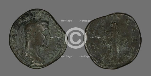 Sestertius (Coin) Portraying Emperor Maximinus, 235-236. Creator: Unknown.