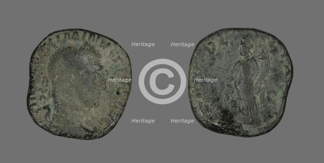 Sestertius (Coin) Portraying Emperor Maximinus, 235-236. Creator: Unknown.