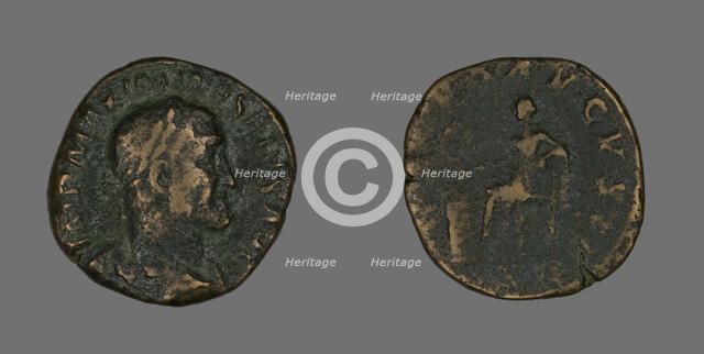 Sestertius (Coin) Portraying Emperor Maximinus, 235-236. Creator: Unknown.
