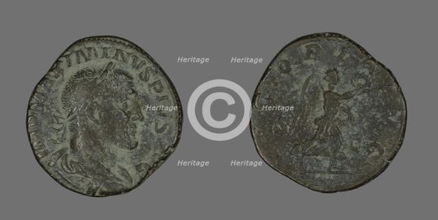 Sestertius (Coin) Portraying Emperor Maximinus, 235-236. Creator: Unknown.