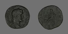 Sestertius (Coin) Portraying Emperor Maximinus, 235-238. Creator: Unknown