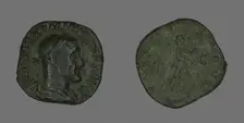 Sestertius (Coin) Portraying Emperor Maximinus, 235-238. Creator: Unknown