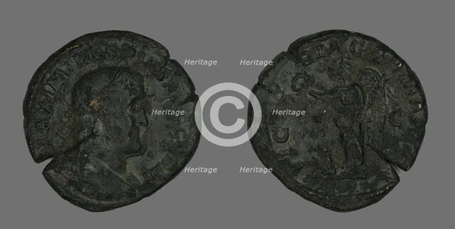Sestertius (Coin) Portraying Emperor Maximinus, 235-238. Creator: Unknown.