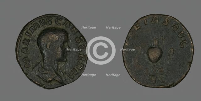 Sestertius (Coin) Portraying Emperor Maximus, 236-238. Creator: Unknown.