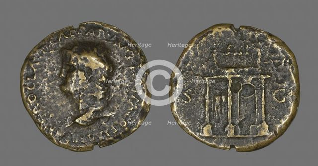 Sestertius (Coin) Portraying Emperor Nero, 54-69. Creator: Unknown.
