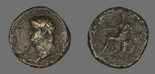 Sestertius (Coin) Portraying Emperor Nero, 65. Creator: Unknown