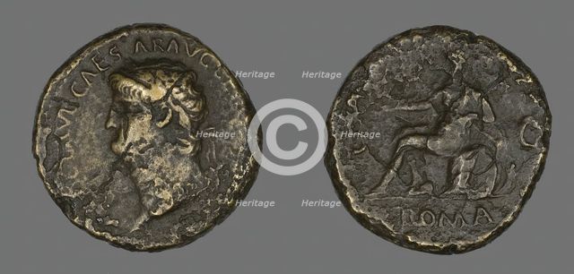 Sestertius (Coin) Portraying Emperor Nero, 65. Creator: Unknown.