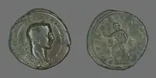 Sestertius (Coin) Portraying Emperor Severus Alexander, 222-235. Creator: Unknown