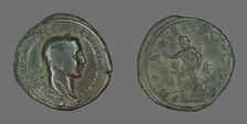 Sestertius (Coin) Portraying Emperor Severus Alexander, 222-235. Creator: Unknown