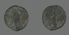 Sestertius (Coin) Portraying Emperor Severus Alexander, 222-231. Creator: Unknown