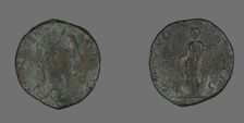 Sestertius (Coin) Portraying Emperor Severus Alexander, 222-231. Creator: Unknown