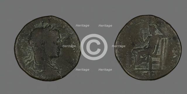 Sestertius (Coin) Portraying Emperor Severus Alexander, 223. Creator: Unknown.