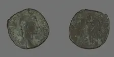 Sestertius (Coin) Portraying Emperor Severus Alexander, 230. Creator: Unknown