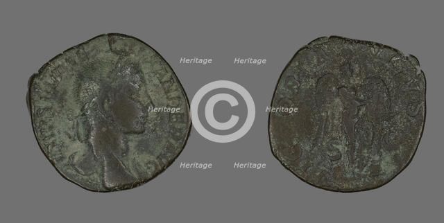 Sestertius (Coin) Portraying Emperor Severus Alexander, 230. Creator: Unknown.