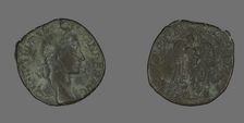 Sestertius (Coin) Portraying Emperor Severus Alexander, 230. Creator: Unknown