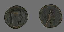 Sestertius (Coin) Portraying Emperor Severus Alexander, 231-235. Creator: Unknown