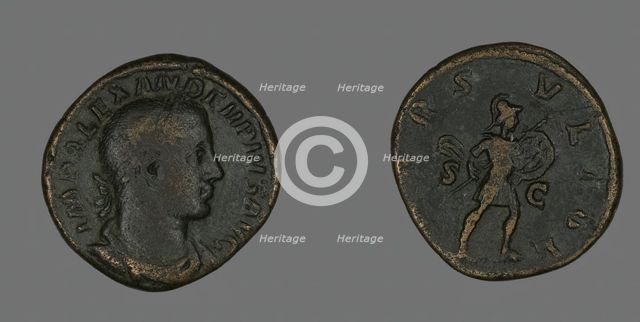 Sestertius (Coin) Portraying Emperor Severus Alexander, 231-235. Creator: Unknown.