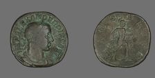 Sestertius (Coin) Portraying Emperor Severus Alexander, 231-235. Creator: Unknown