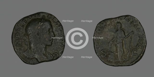 Sestertius (Coin) Portraying Emperor Severus Alexander, 231. Creator: Unknown.