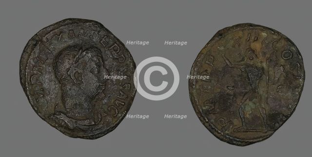Sestertius (Coin) Portraying Emperor Severus Alexander, 233. Creator: Unknown.