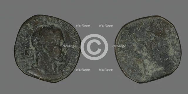 Sestertius (Coin) Portraying Emperor Severus Alexander, 234. Creator: Unknown.