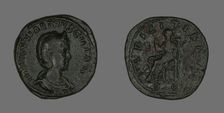 Sestertius (Coin) Portraying Empress Herennia Etruscilla, 249-251. Creator: Unknown