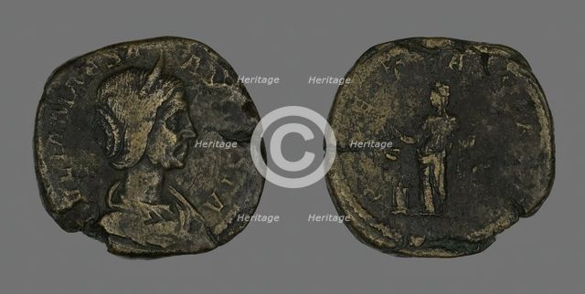 Sestertius (Coin) Portraying Julia Maesa, 223. Creator: Unknown.