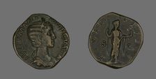 Sestertius (Coin) Portraying Julia Mamaea, 224. Creator: Unknown