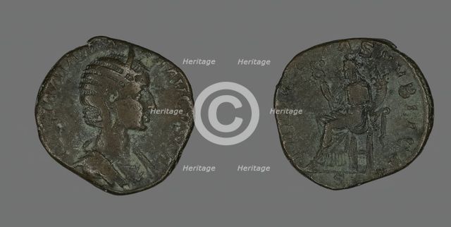 Sestertius (Coin) Portraying Julia Mamaea, 230. Creator: Unknown.